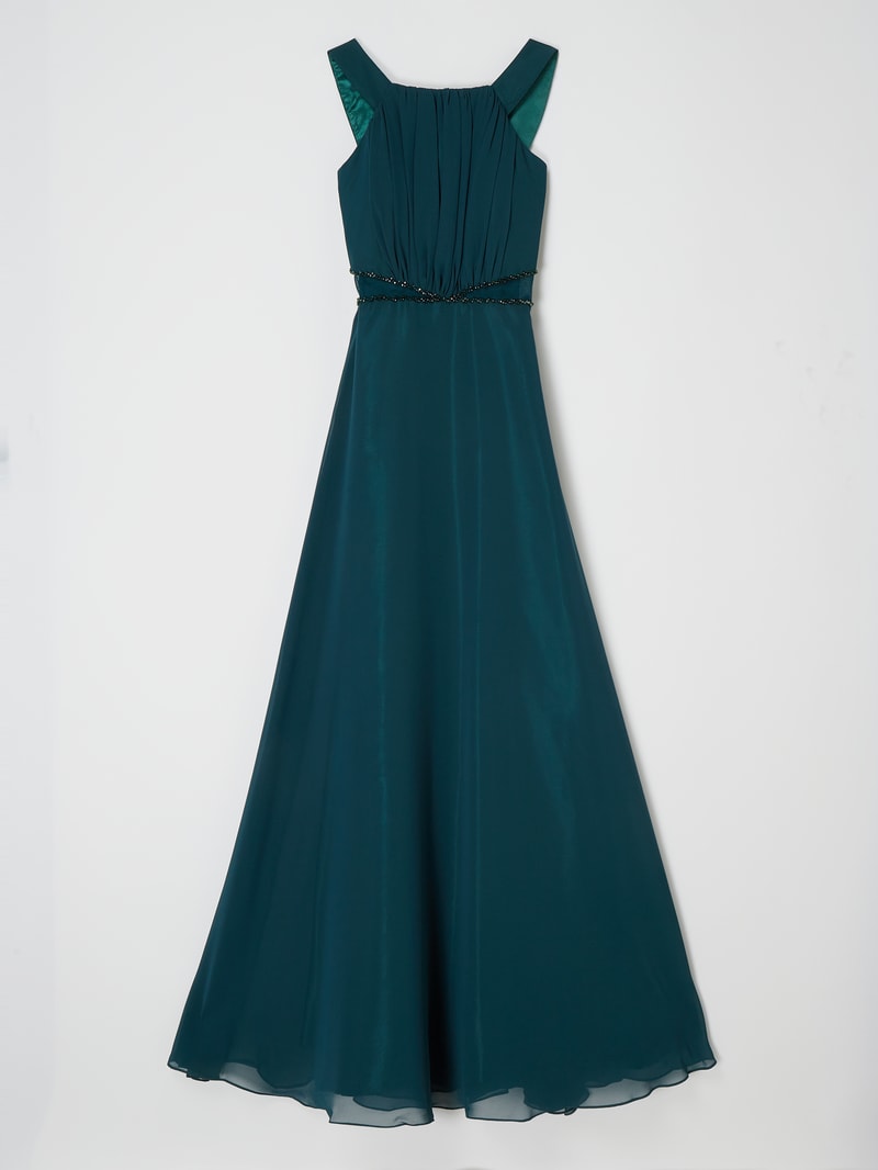 Kleid aus Chiffon in dunkelgrün