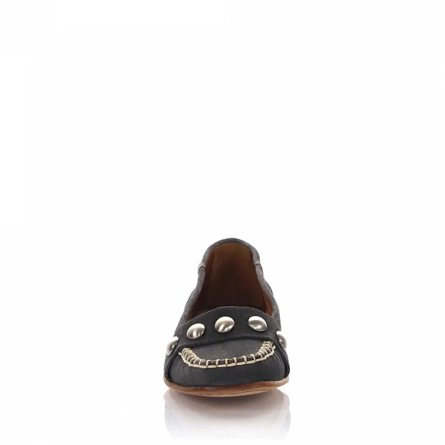 Rossano Bisconti - Slipper Delave Veloursleder grau Nieten - grau