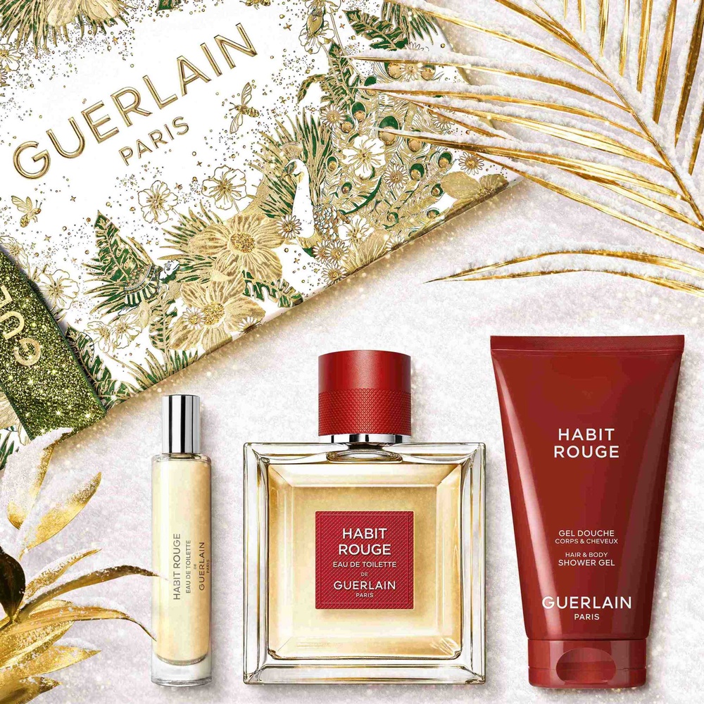 Guerlain HABIT ROUGE Coffret Eau de Toilette, Gel Douche