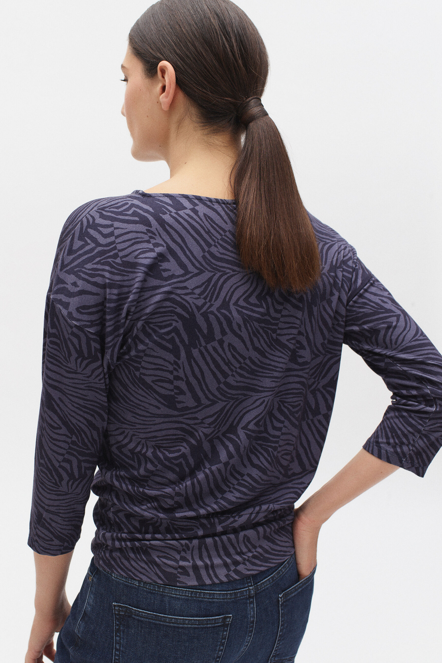 t-shirt jimmy zebre denim double stone femme