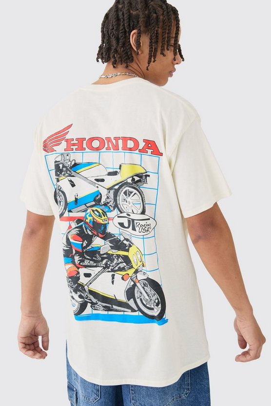 Oversize T-Shirt mit lizenziertem Honda Jt Racing Print