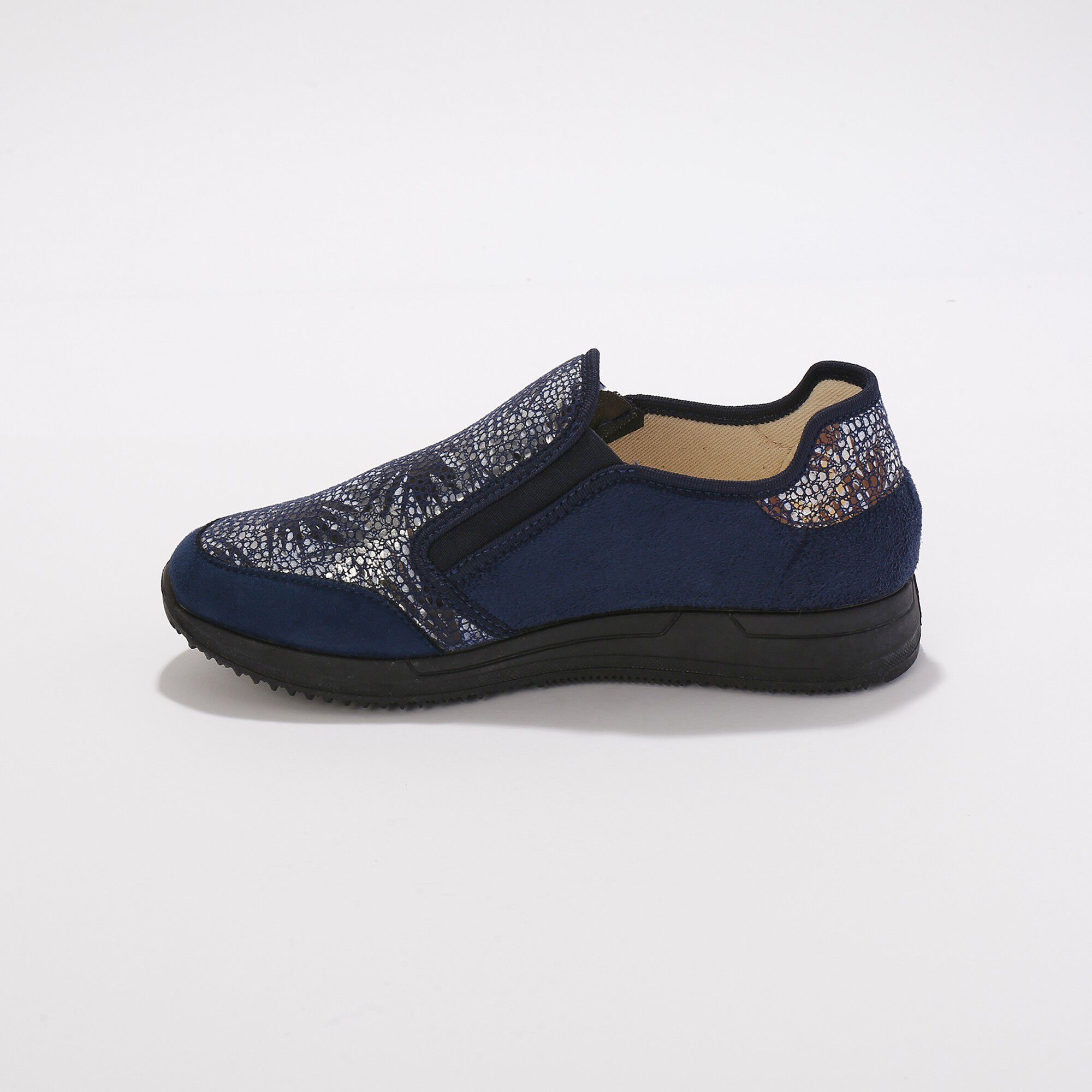 Baskets zippées spécial pieds sensibles en tissu extensible