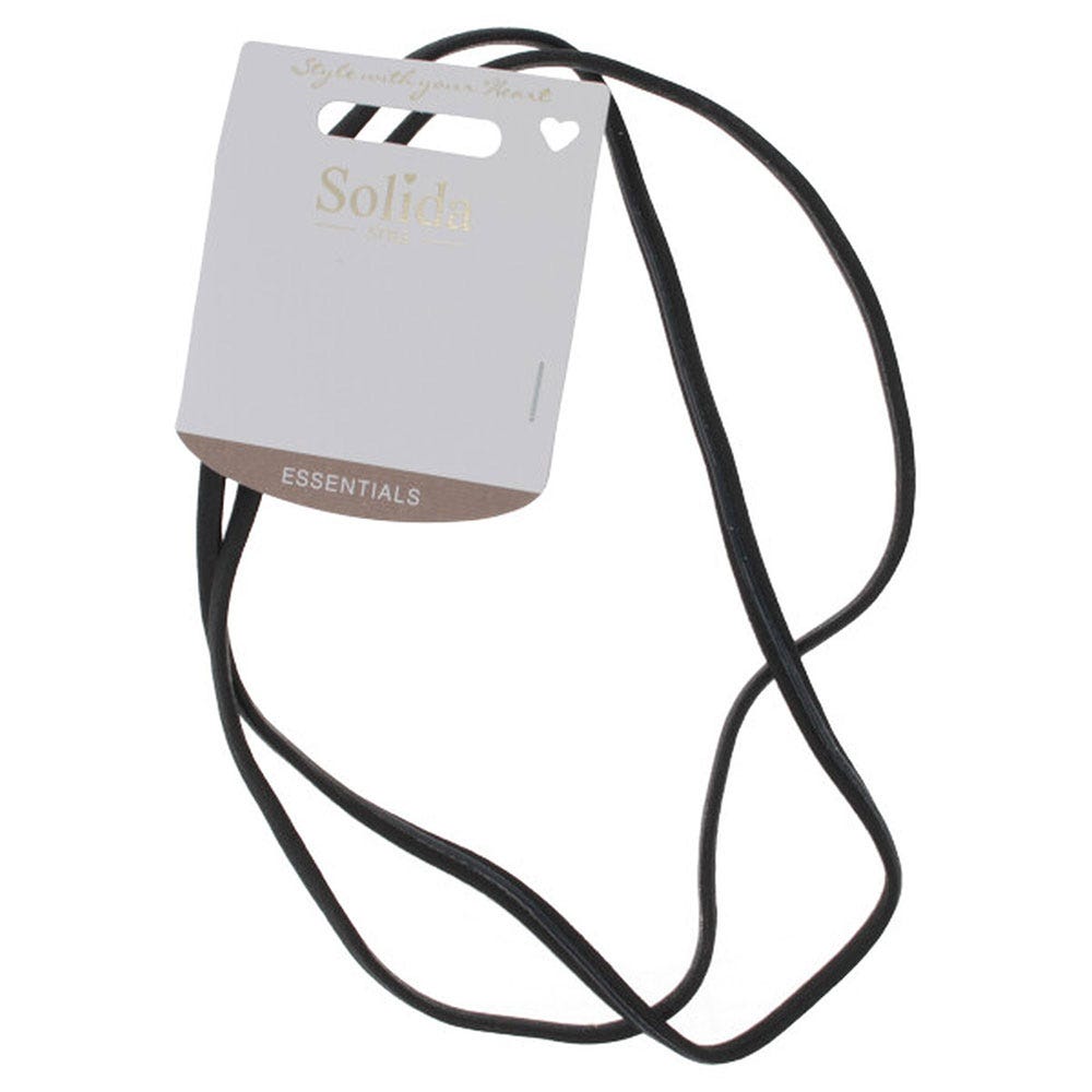 Solida Haarband schmal gummiert schwarz
