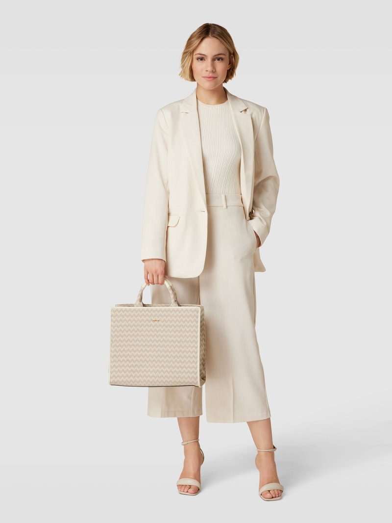 Tote Bag mit Zickzack-Muster Modell 'Kierra' in stein