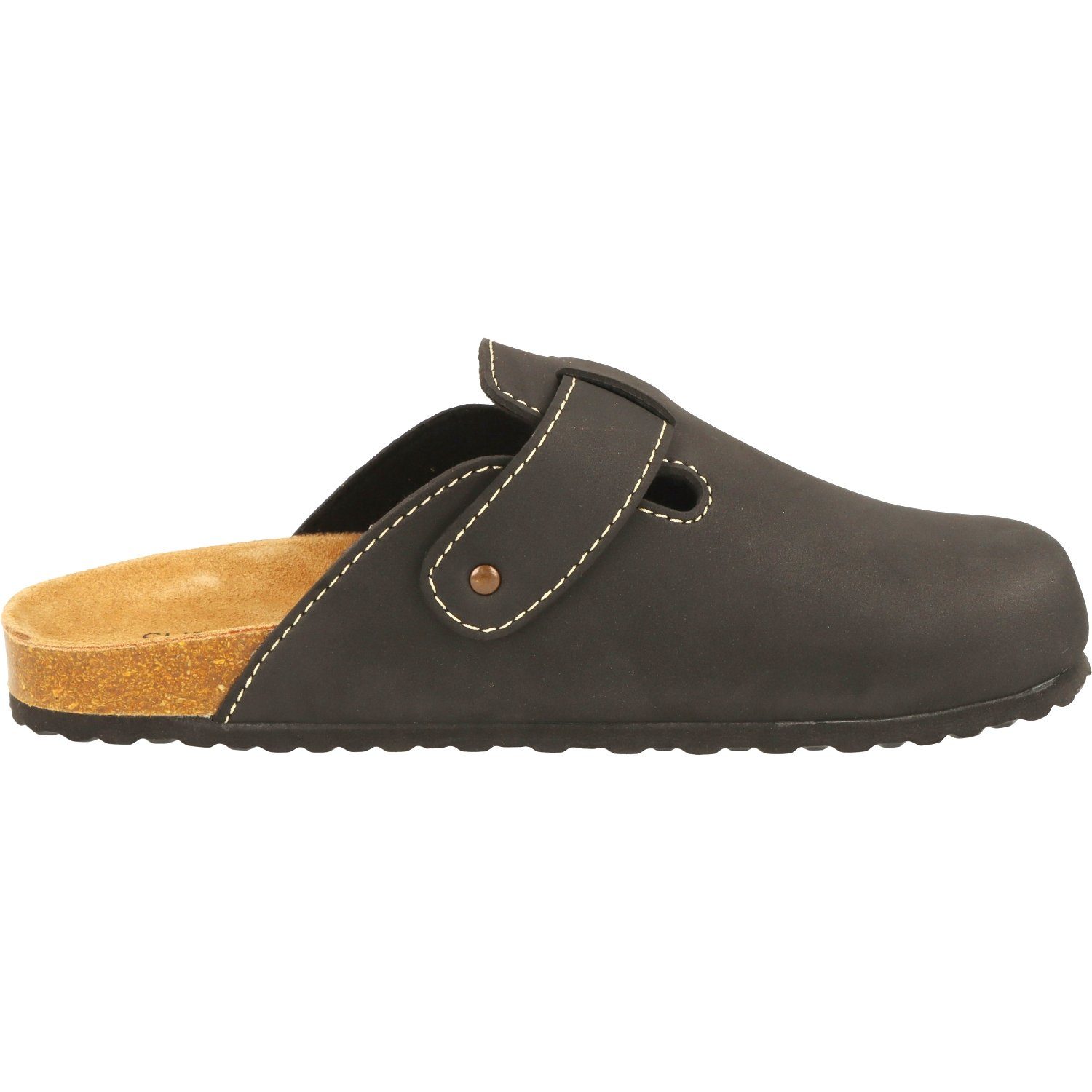 SUPERSOFT Herren 176-002 Komfort Pantolette Pantoffeln Hausschuh Lederfußbett, Gepolstert
