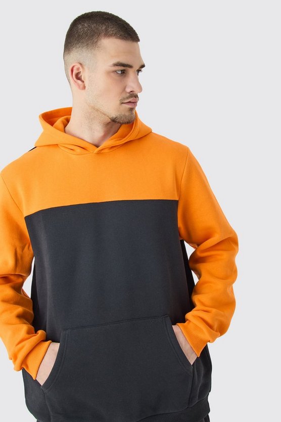 Tall Colorblock Hoodie in Orange