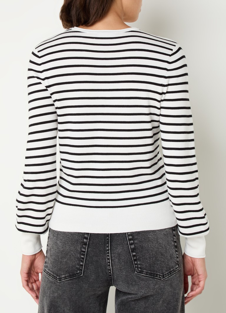 Taifun  Fijngebreide pullover met streepprint