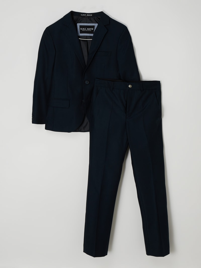 Regular Fit Anzug mit Viskose-Anteil in marineblau
