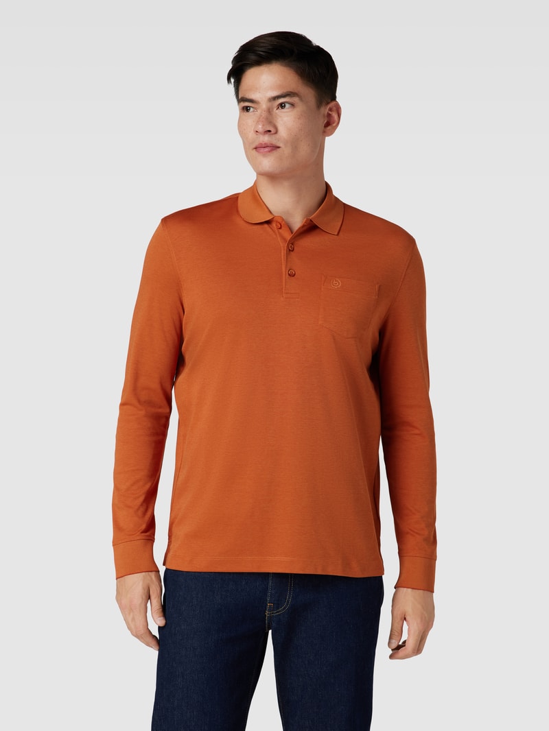 Poloshirt mit Brusttasche in rostrot