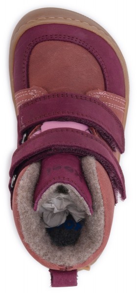Koel bare+ ~ Karo HighCut Klettschuh Wollfleece + Tex ~ Blossom