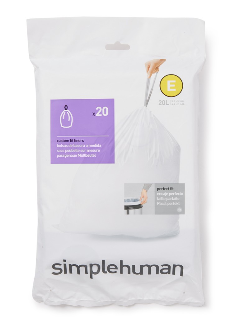 Saci de gunoi Simplehuman, cod E, 20 litri (100 bucăți)