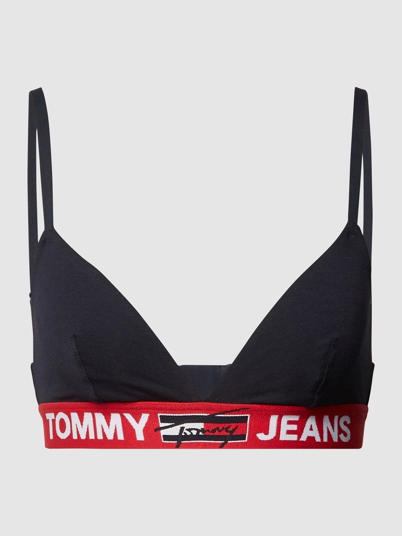Bralette mit Logo-Bund in marineblau