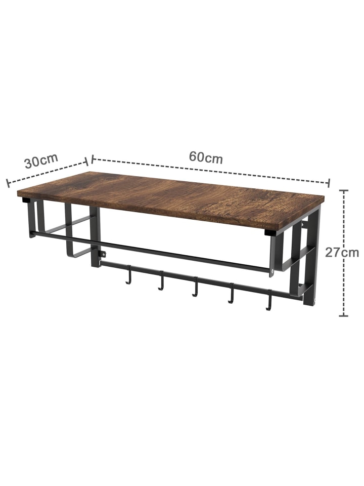 Intirilife Wandgarderobe in Dunkelbraun günstig kaufen onesize