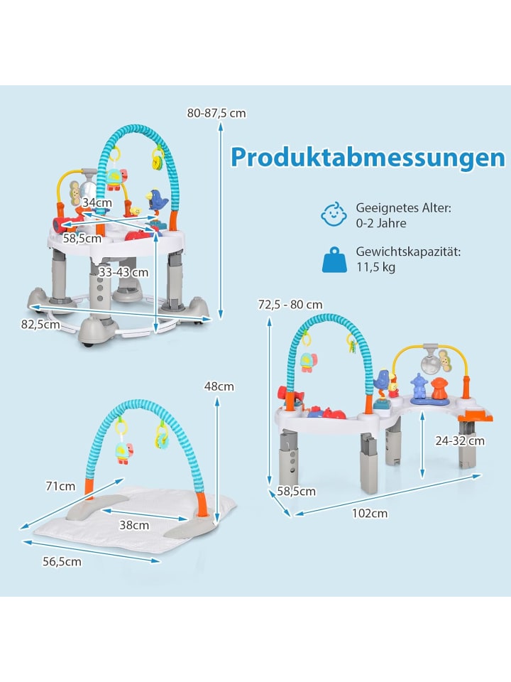 COSTWAY 4 in 1 Spielzentrum in Grau günstig kaufen onesize