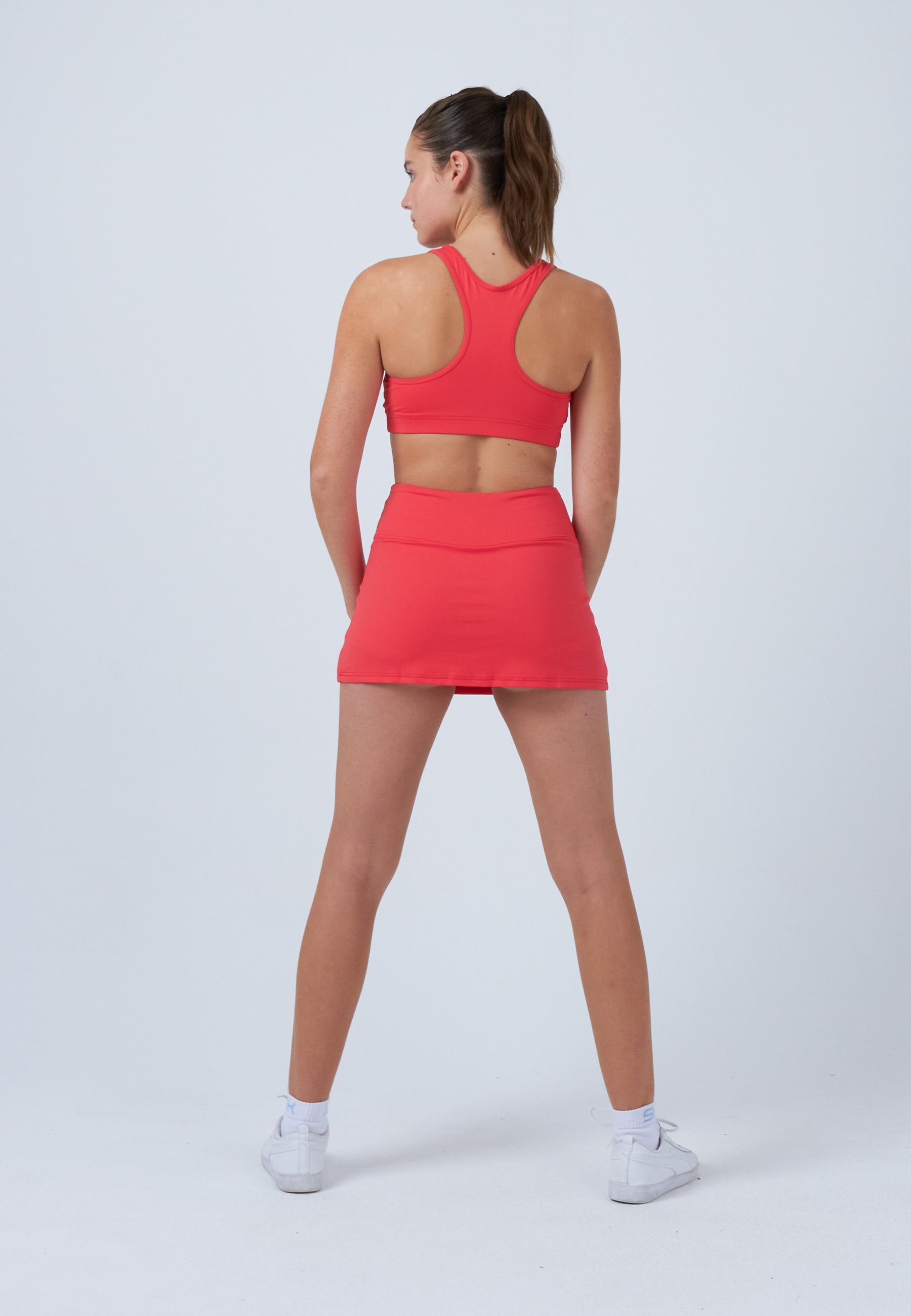 SPORTKIND Tennisrock Basic Tennis Skort Mädchen & Damen pfirsich