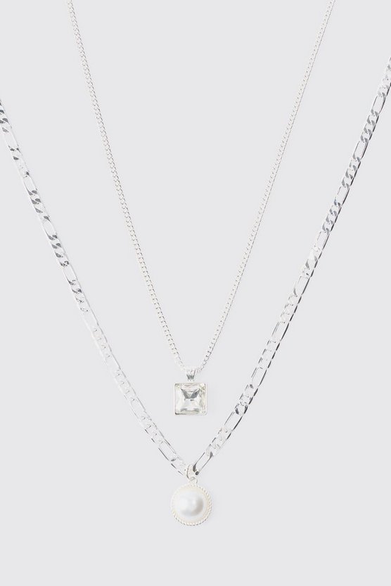 Multi Layer Pearl Pendant Necklace