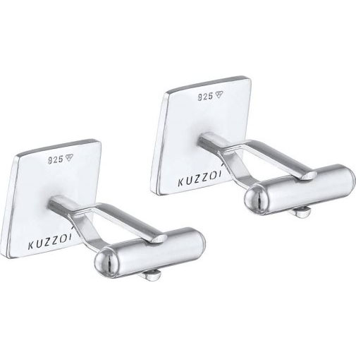 KUZZOI Manschettenknopf Mondstein Quadrat Flach Elegant 925 Silber