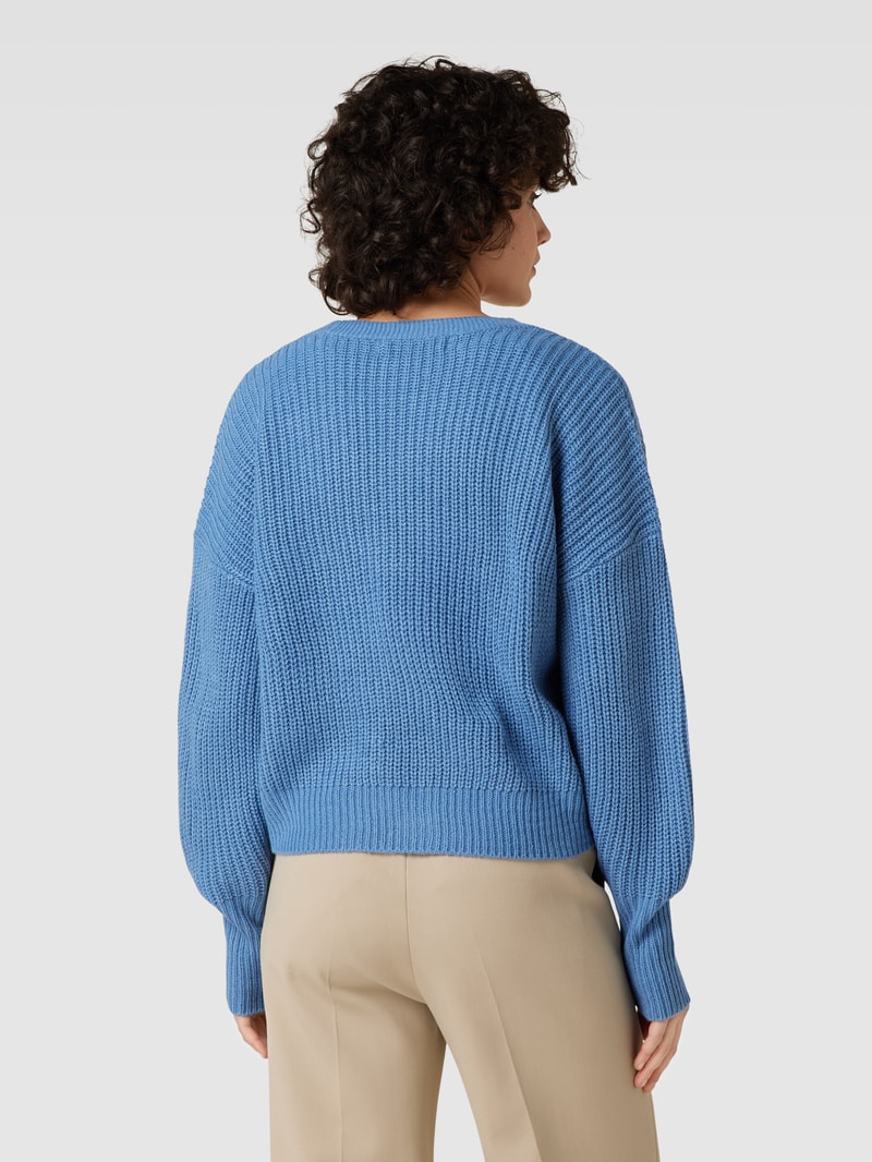 Strickcardigan mit gerippten Abschlüssen Modell 'LEA' in jeans