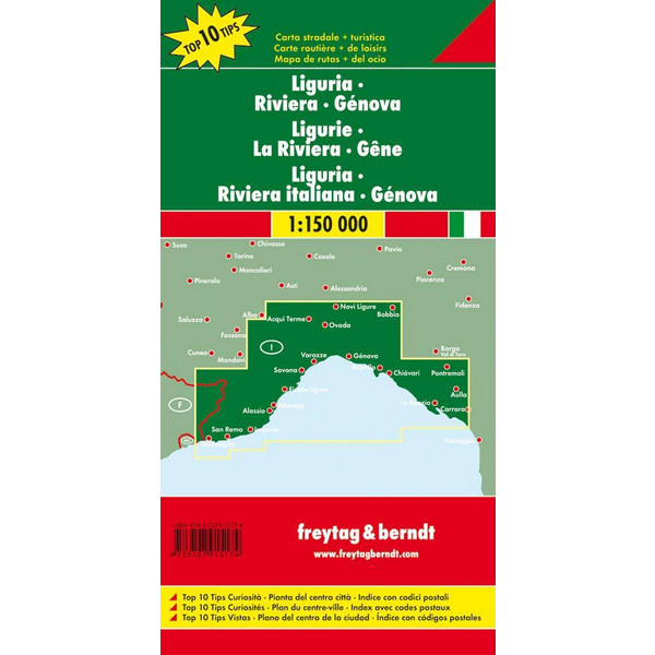 Ligurien - Italienische Riviera - Genua 1 : 150 000 - Straßenkarte