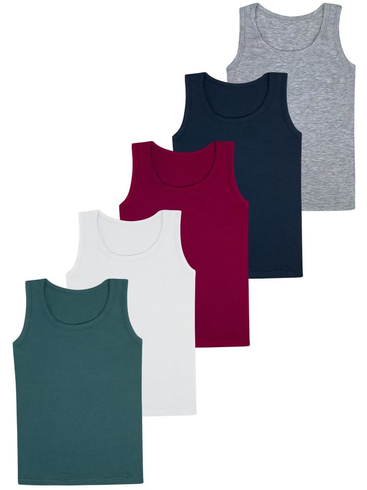 LOREZA 5er Set Unterhemden - Basics - Bunt günstig kaufen