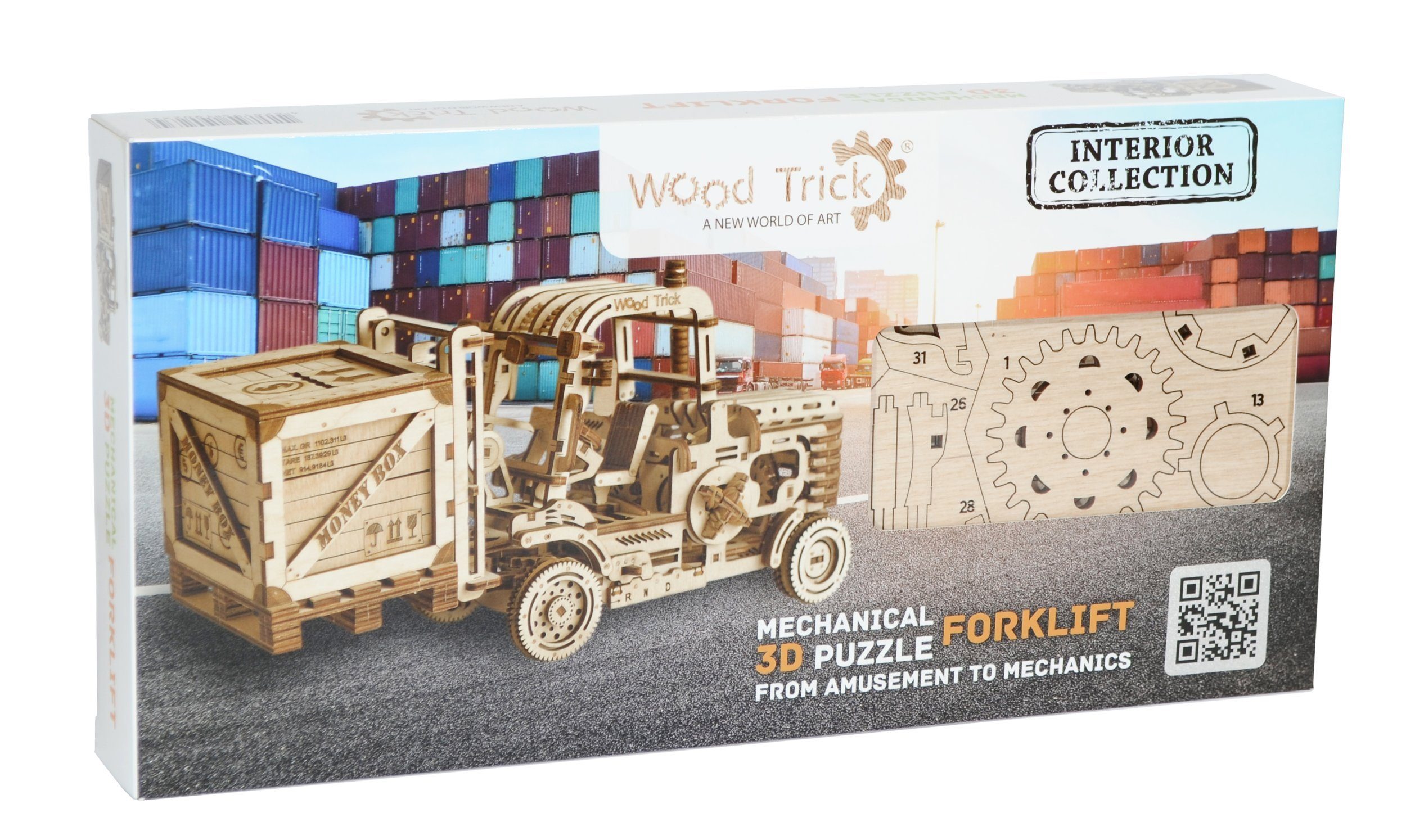 Selva Technik 3D-Puzzle WOOD TRICK Gabelstapler, 325 Teile, Puzzleteile