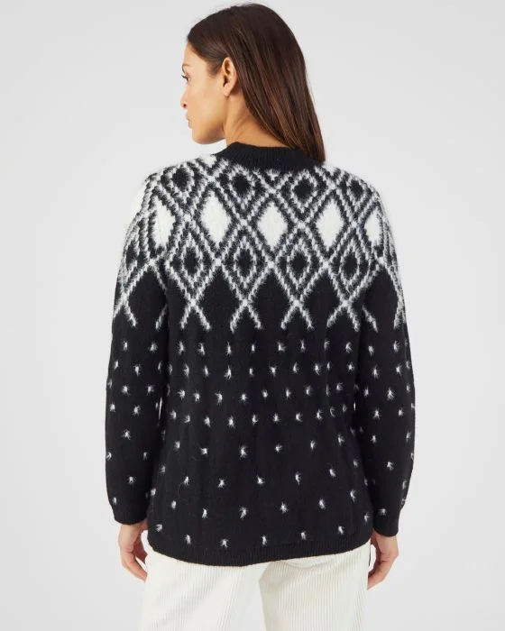 Pull maille poilue jacquard Thermolactyl