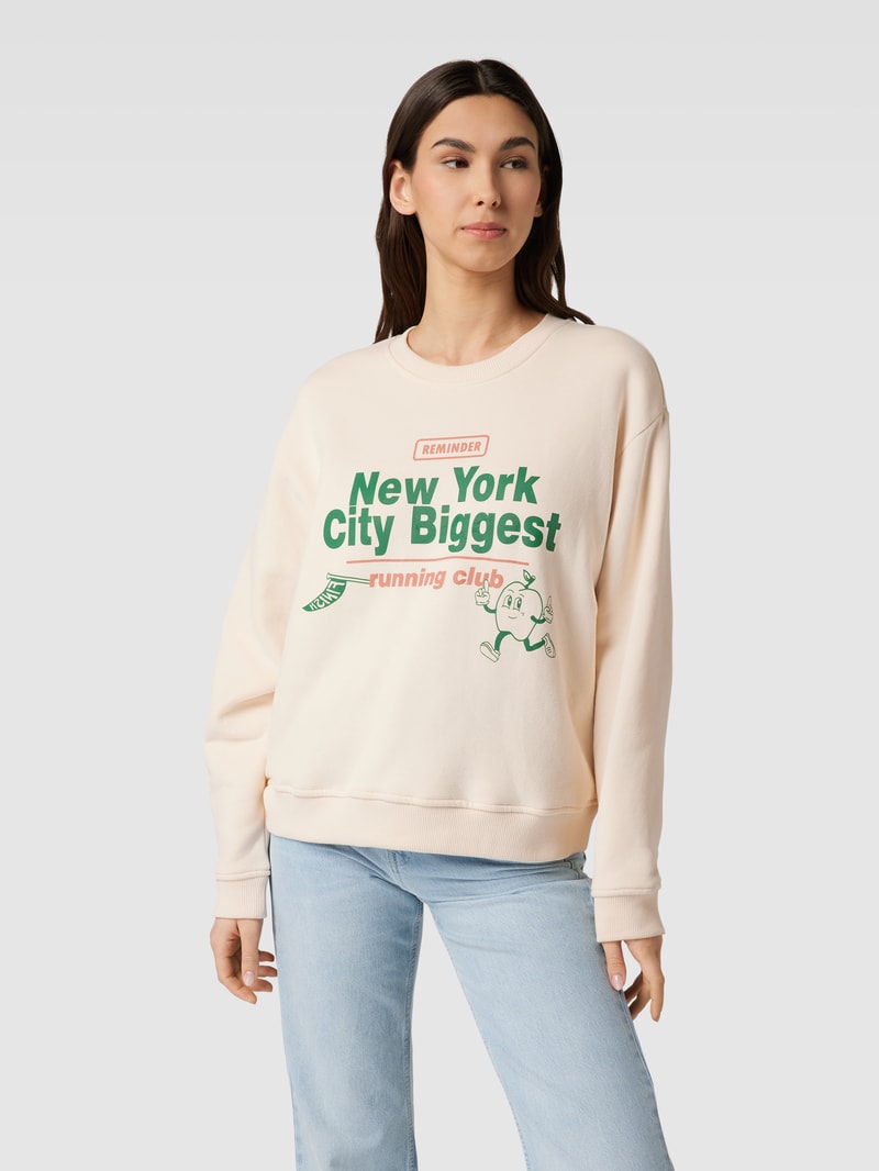 Sweatshirt mit Motiv-Print in offwhite