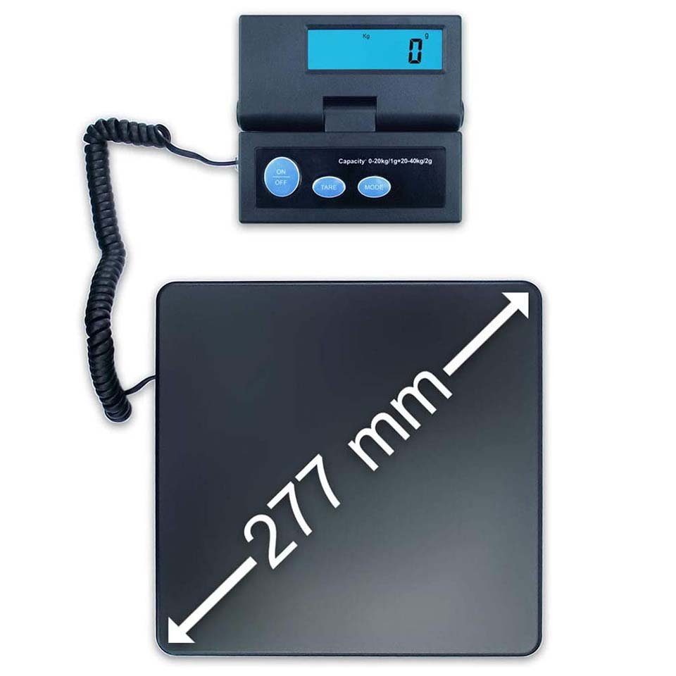 Dipse Feinwaage Paketwaage ACE 20/40 große Wiegefläche, externes Display, 1g-40kg, Abschaltbare Auto Off Funktion