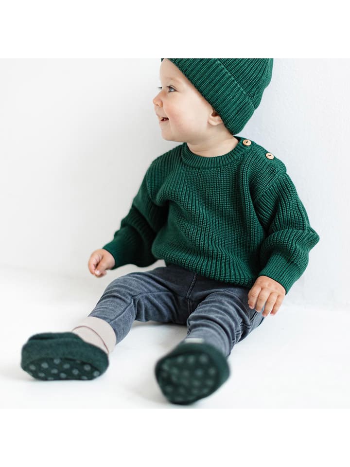 Hofbrucker Wollwalk-Babyschühchen in Dunkelgrün günstig kaufen