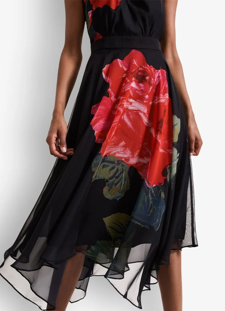 Abito midi con stampa floreale Phase Eight Lucia