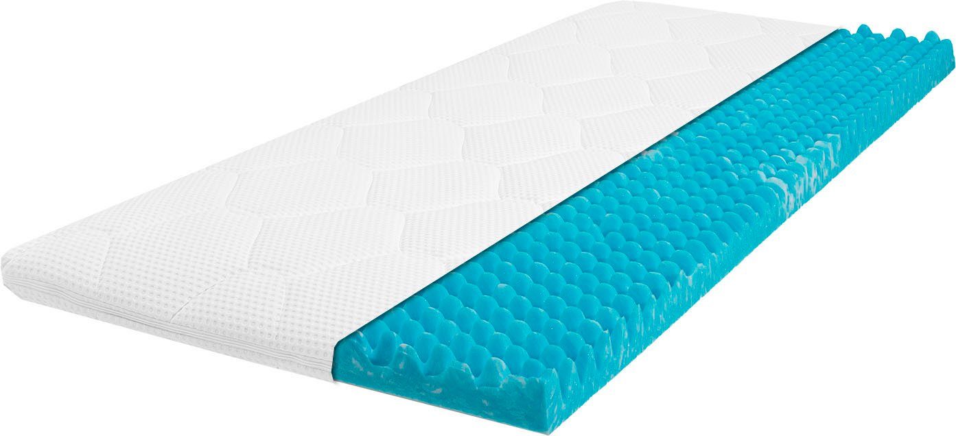 Gelschaummatratze Topper Eco Flex, Breckle Northeim, 9 cm hoch, (1-tlg), aufwendiger Pyramidenschnitt mit 1500+ Entlastungspunkten für Rücken