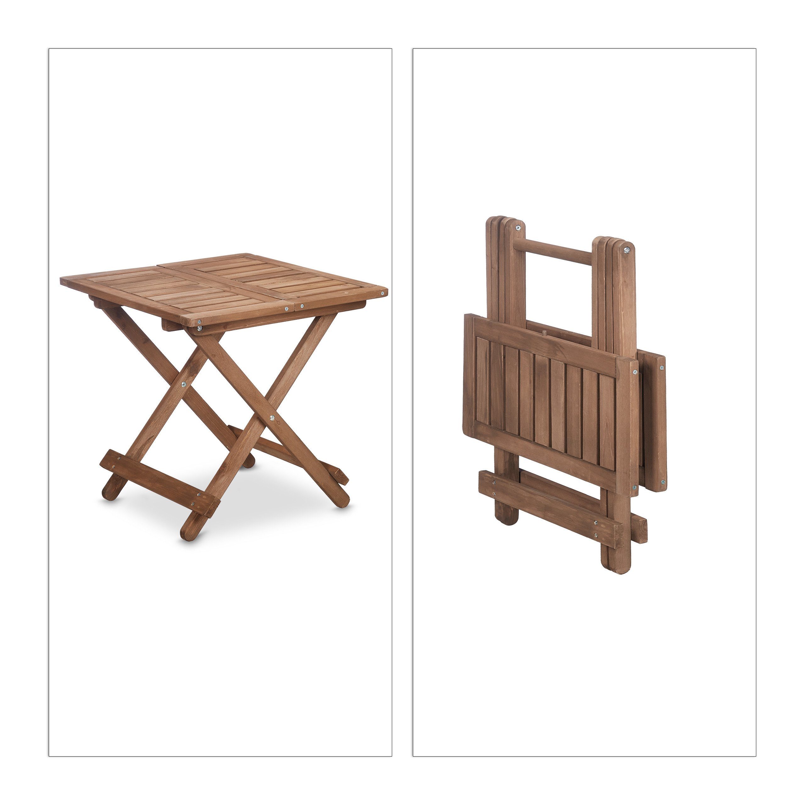 relaxdays Klapptisch Brauner Klapptisch aus Holz