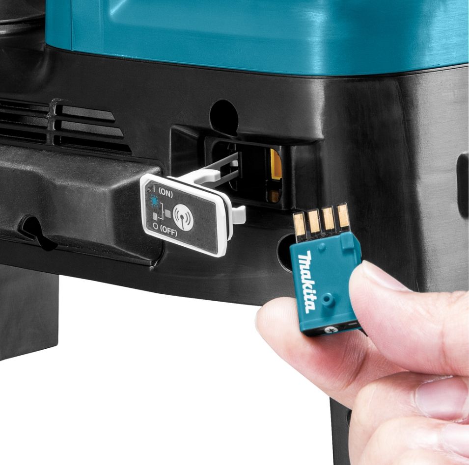Martello combinato Makita DHR400ZUN1, 2 batterie da 18 V (escluse) e caricabatterie, attacco SDS-Max con trasmettitore AWS e sistema di aspirazione polveri.