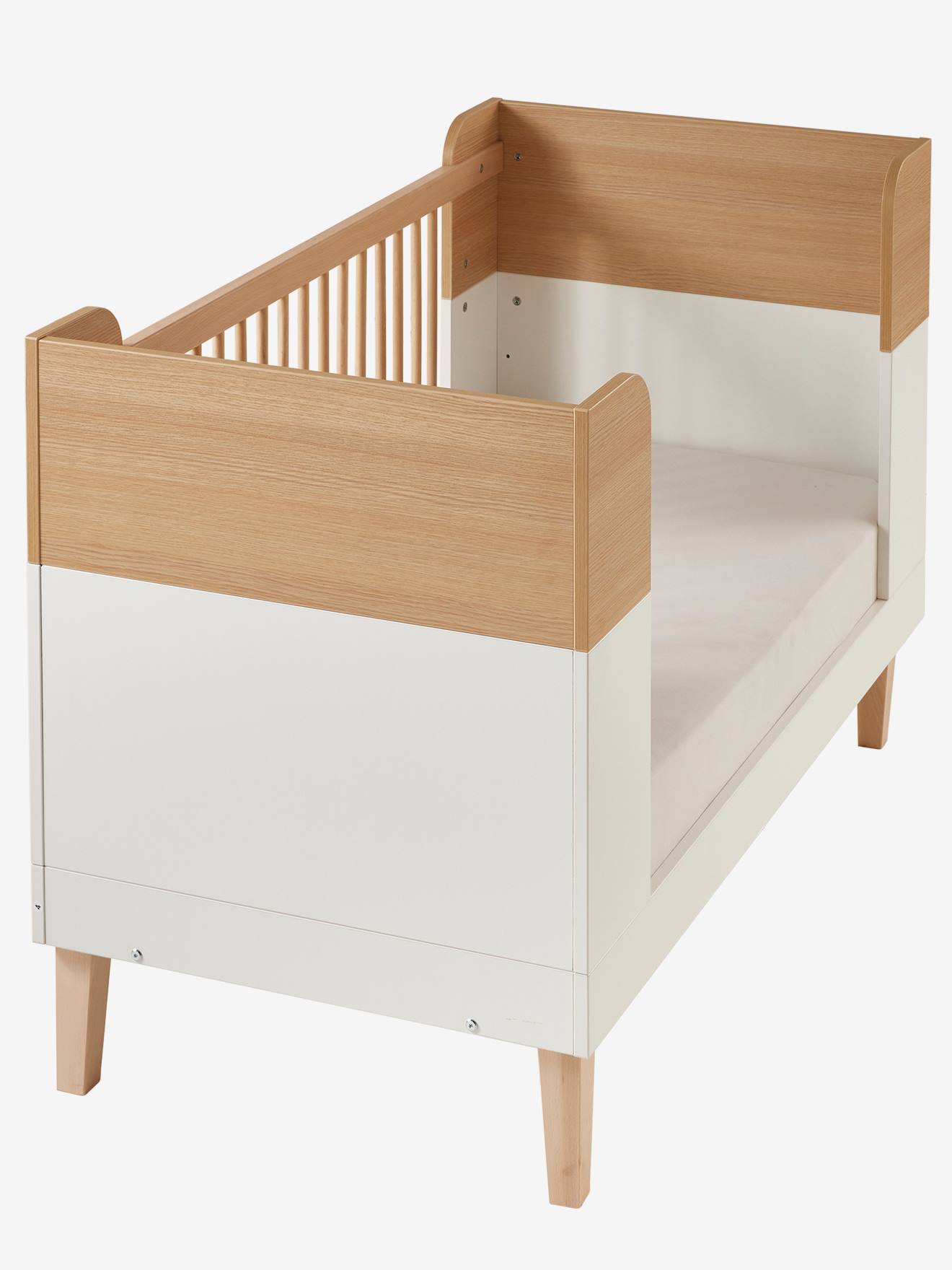 Vertbaudet Mitwachsendes Babybett MOKA - weiß/natur