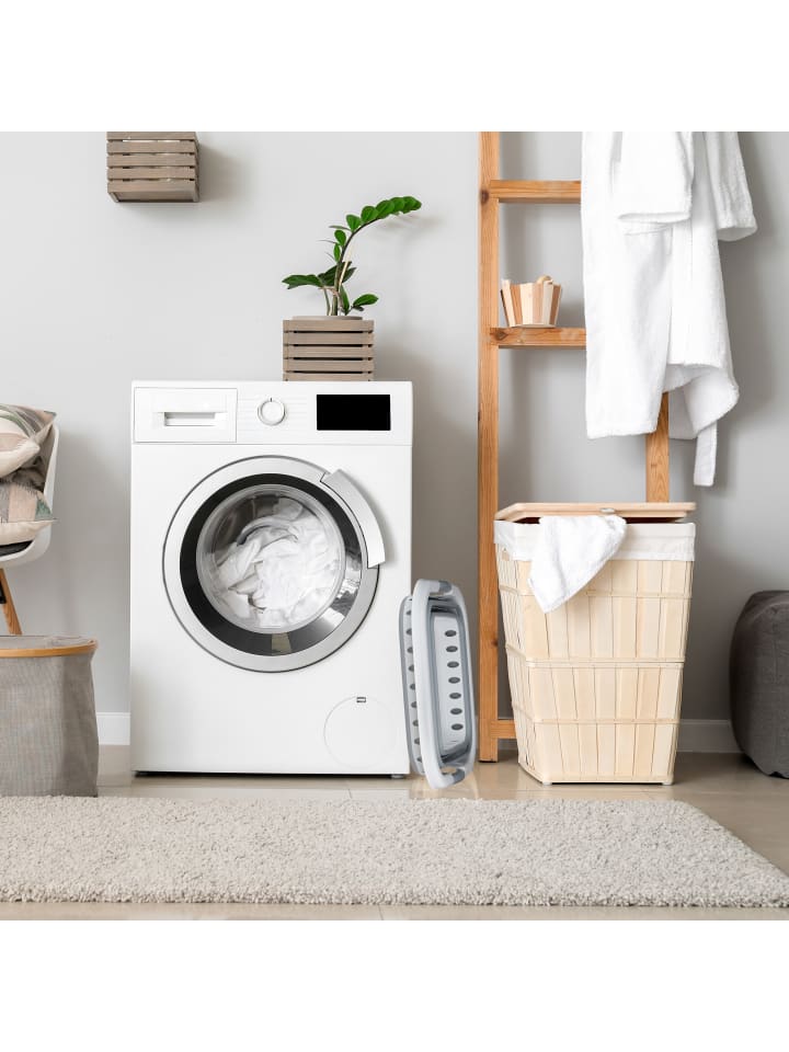 relaxdays Wäschekorb in Grau/ Weiß - 40 l günstig kaufen onesize
