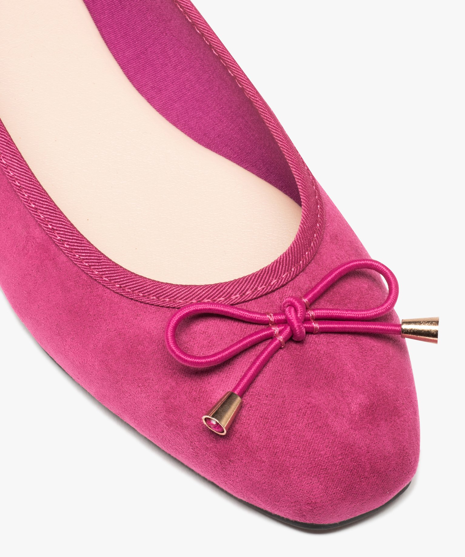 Ballerines femme classiques en suédine unie fuchsia | GEMO