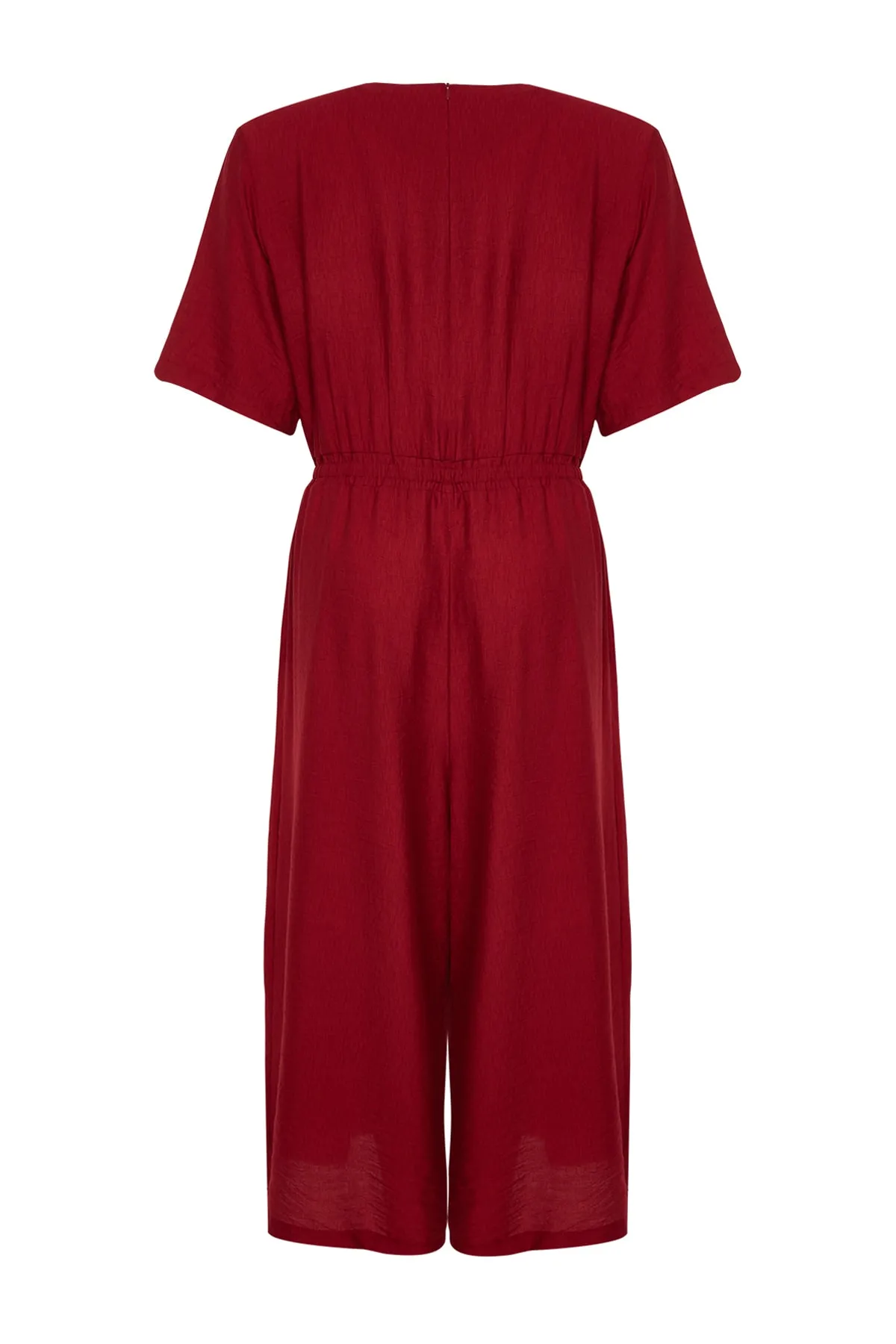 Trendyol Curve  Burgunderfarbener, gewebter Overall mit elastischem Bund TBSSS22BG0017
