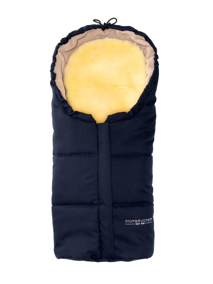 Hofbrucker Lammfell-Fußsäckchen Leni für Babyschale und Kinderwagen in Navy Blue günstig kaufen onesize