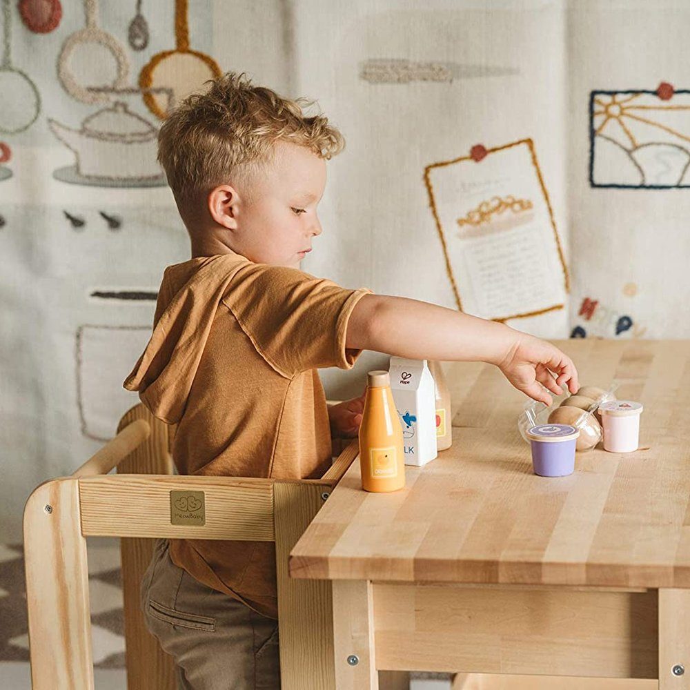 MeowBaby Stehhilfe Lernturm für Kinder Montessori Lernstuhl Blau (1 St), Kinderhocker, Höhenverstellbar, Abgerundete Ecken & Kanten