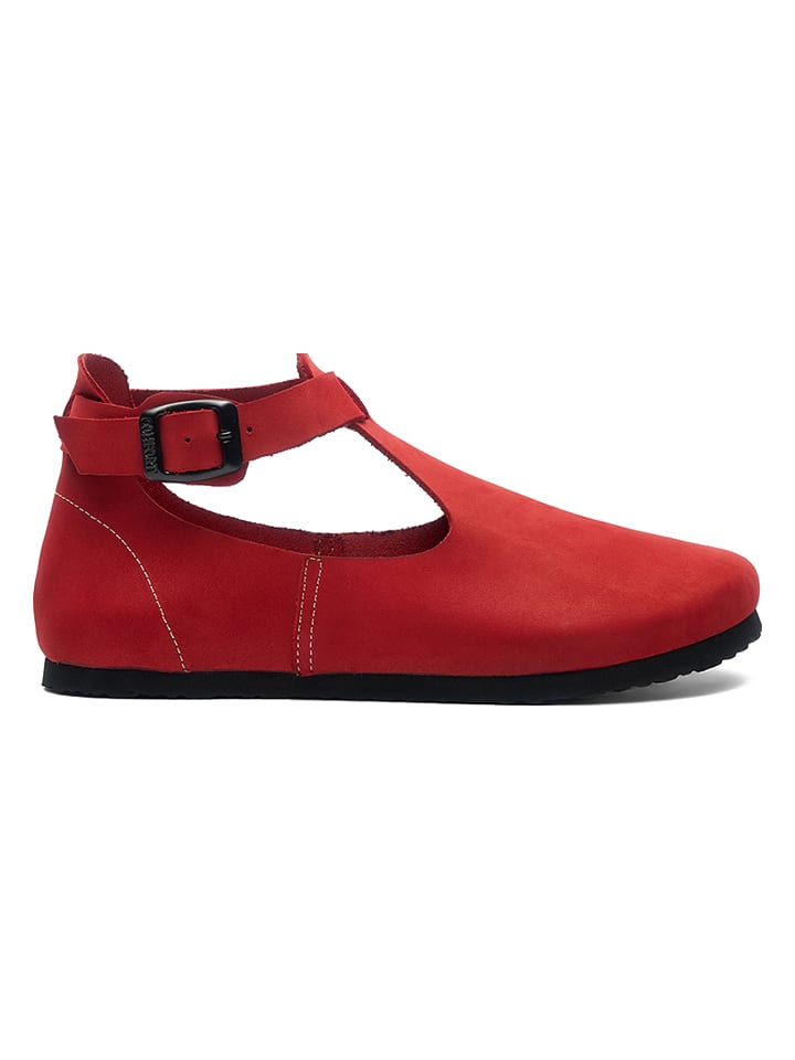 Comfortfusse Leder-Ballerinas in Rot günstig kaufen