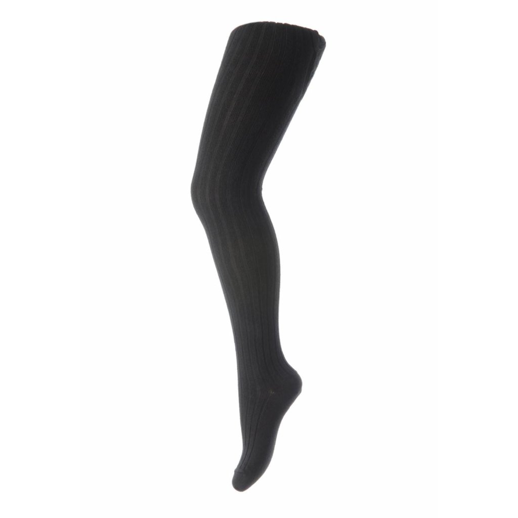 Melton Rib Black Strumpfhose