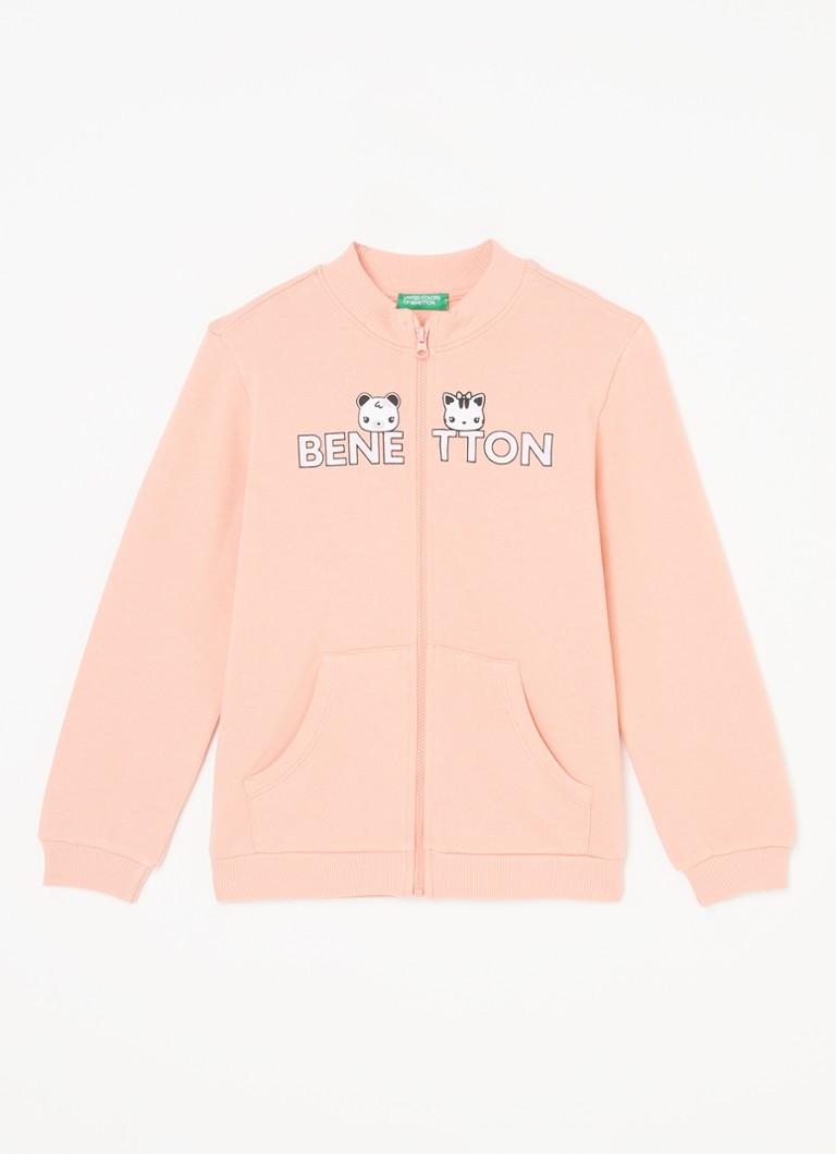 Kurtka dresowa Benetton z nadrukowanym logo