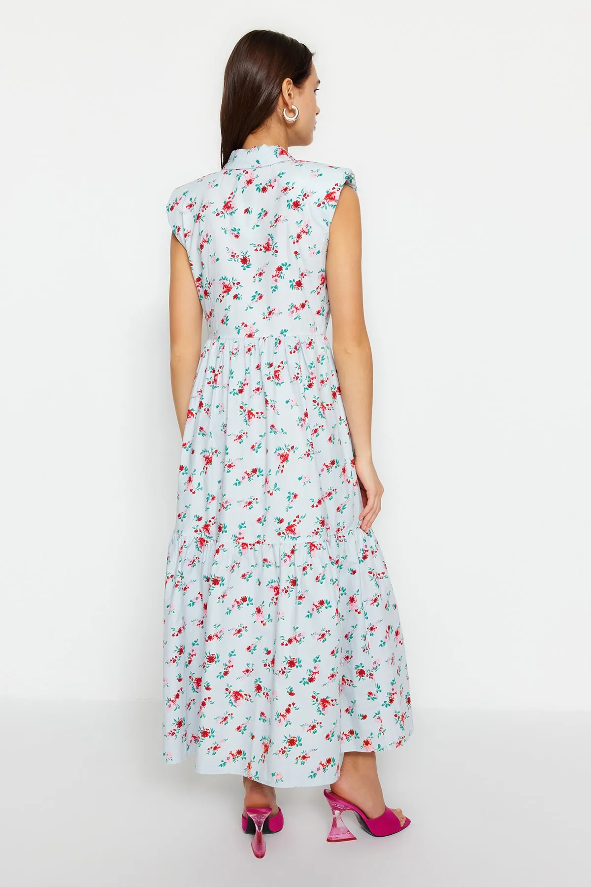 Trendyol Collection  Blaues gewebtes Hemd-Webkleid TWOSS23EL02131