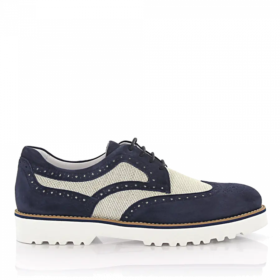 Hogan - Schnürer Veloursleder Lochmuster blau-kombi - blau