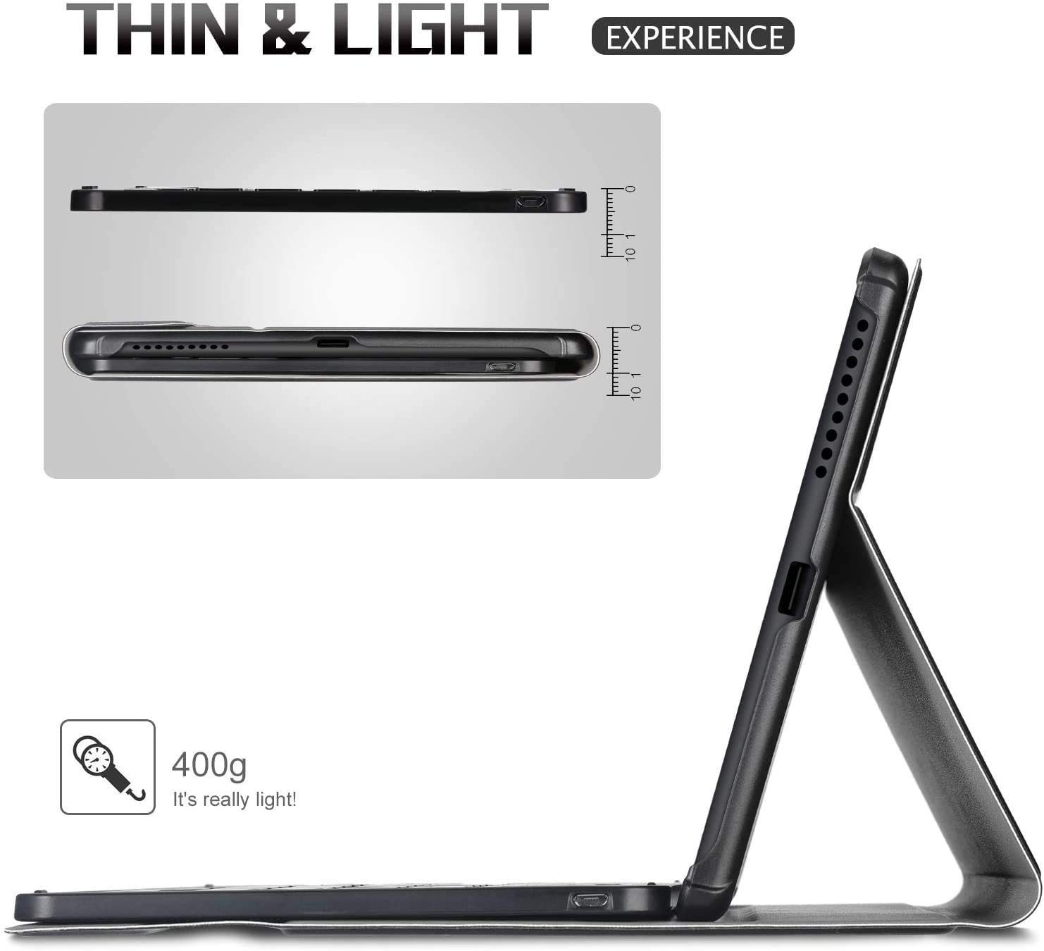 Mutoy Tastatur Hülle für Lenovo Tab M10 Plus (2nd Gen) TB-X606F 10.3 Zoll Tablet-Tastatur (Deutsches QWERTZ, 7 Farben LED-Hintergrundbeleuchtung Kabellose)