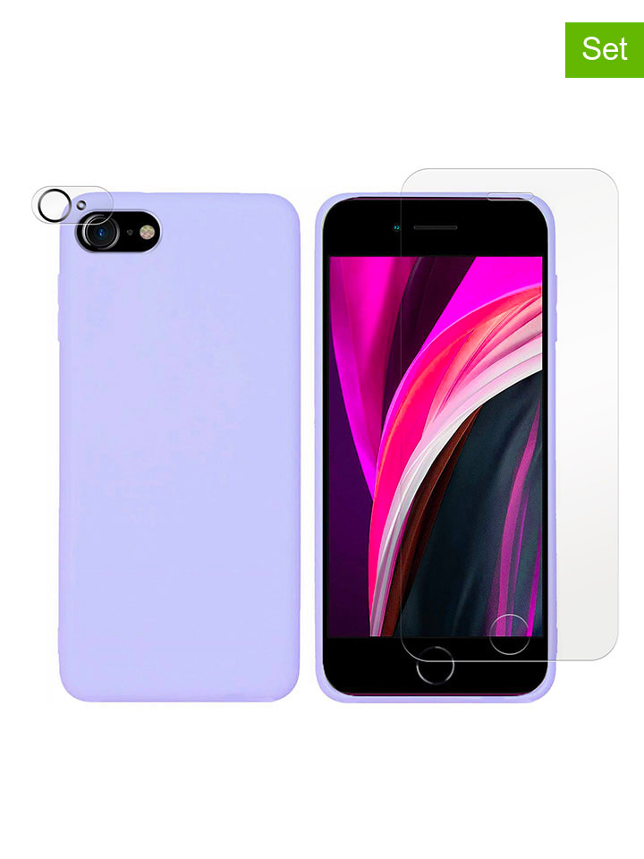 SWEET ACCESS 3tlg. Set: Full-Body-Case für iPhone 7/8/SE/SE2/S3 in Lila günstig kaufen onesize