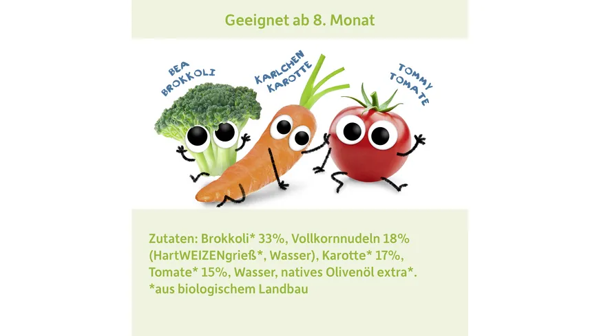 Freche Freunde Bio Vollkornnudeln mit Gemüse 190 g