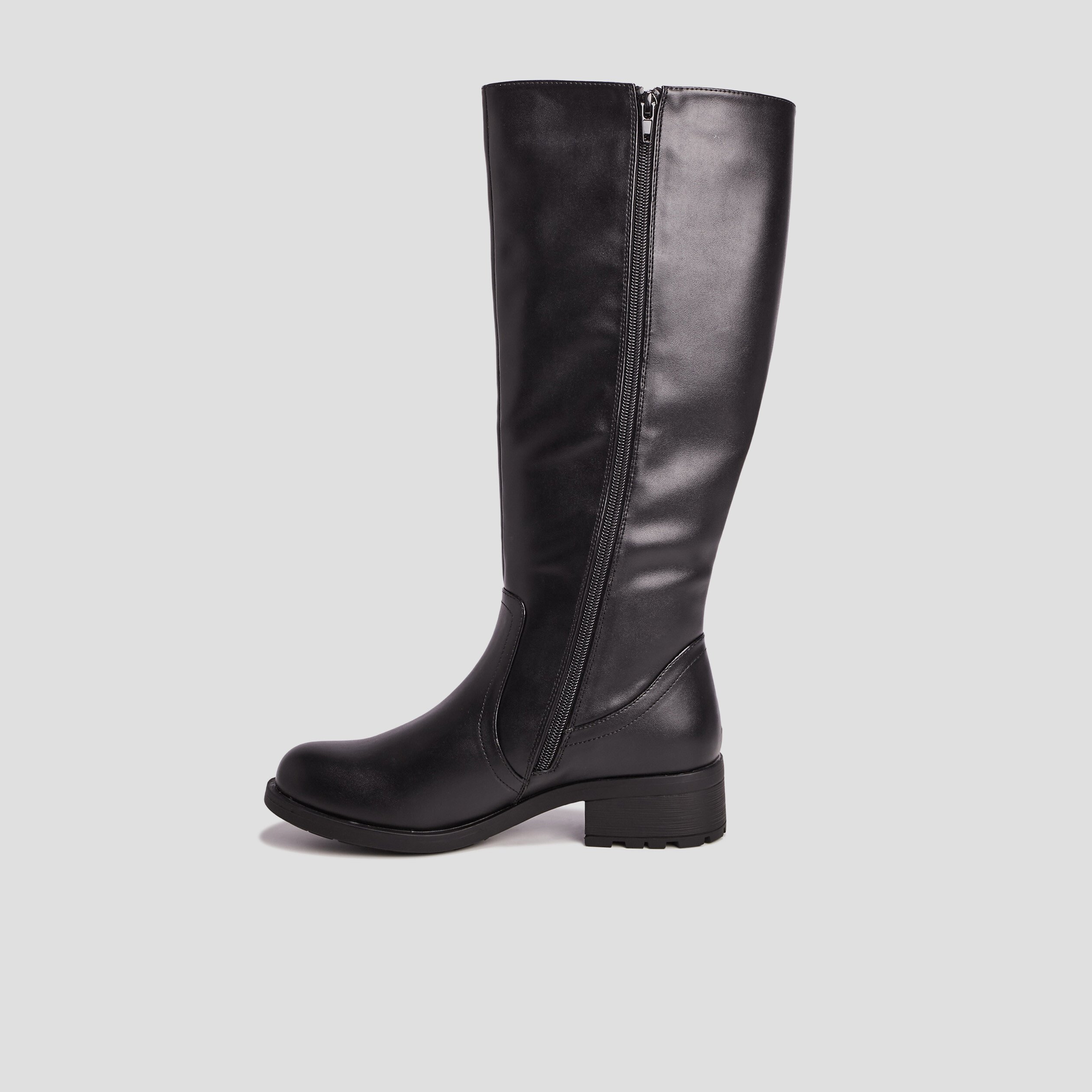 Bottes à talons carrés noir femme | La Halle