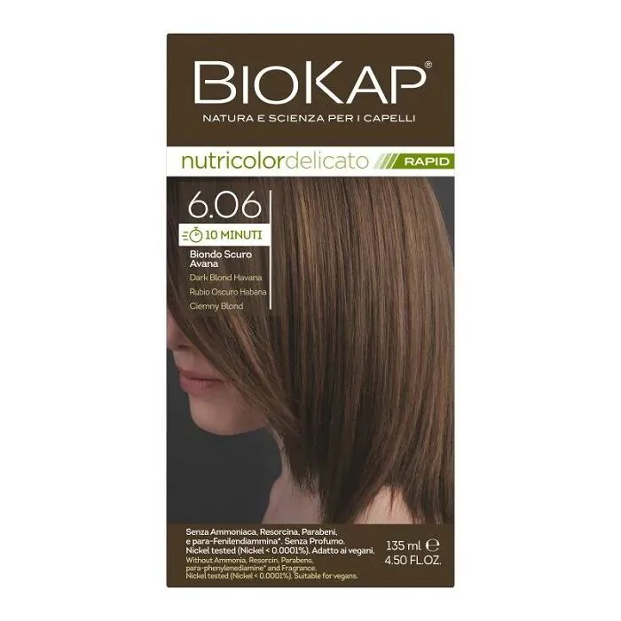 Biokap Nutricolor Delicato Rapid Hair Dye, 6.06 Dark Blonde