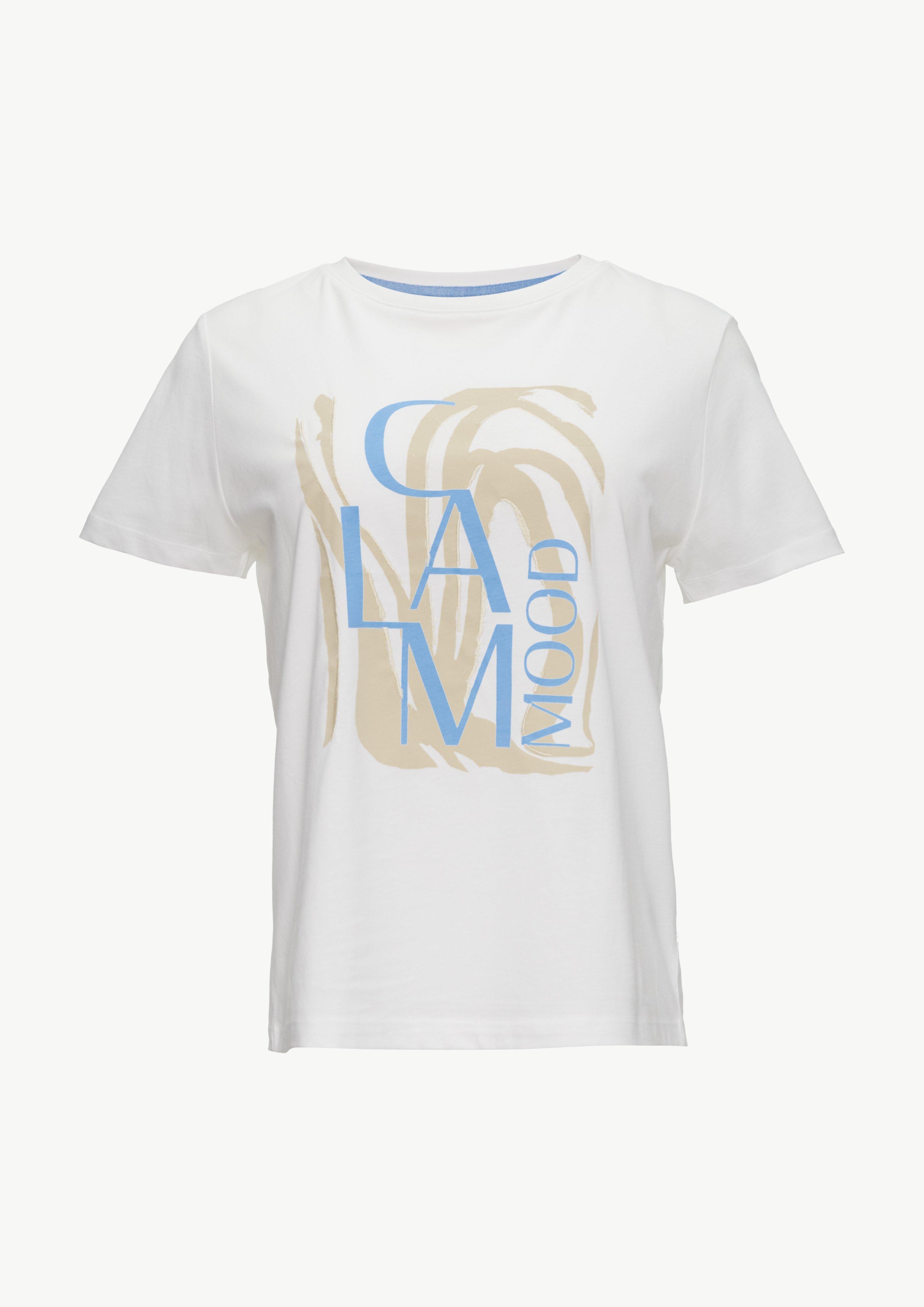 Modisches T-Shirt mit Frontprint - weiß